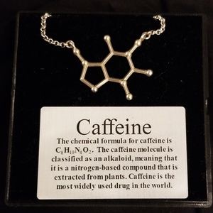 Caffeine molecule necklace